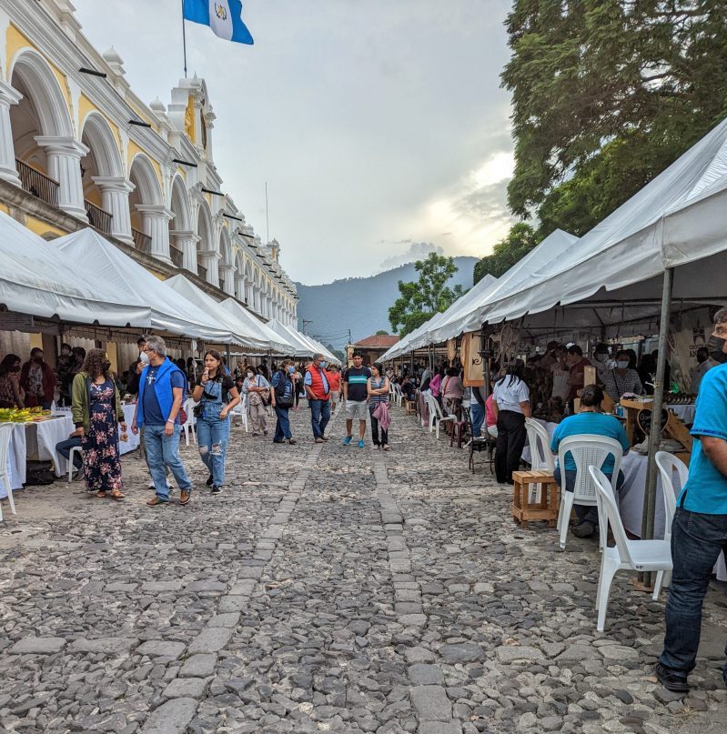 Busy market in Central Park Antigua.