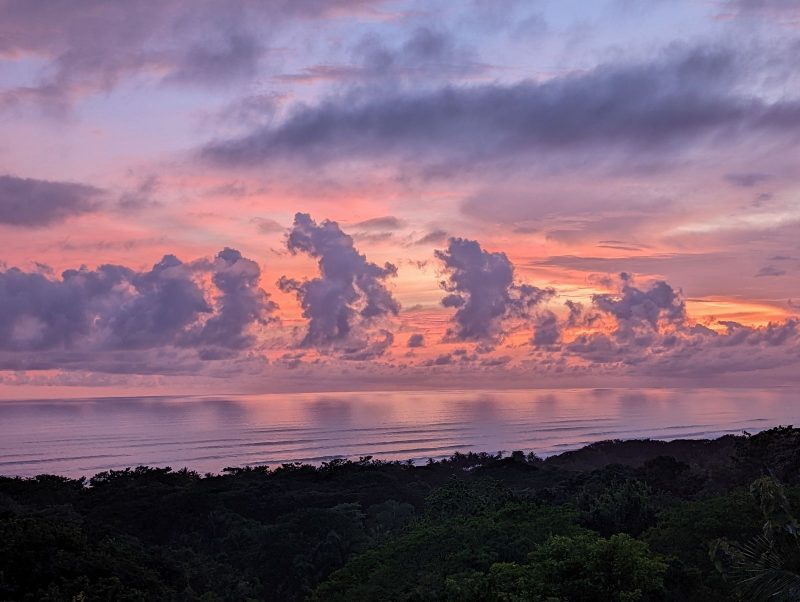 Blue, orange and purple sunset. 